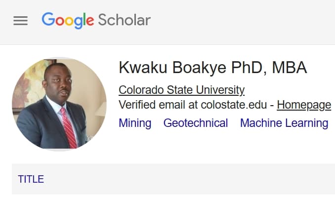 Google Scholar Research Profile